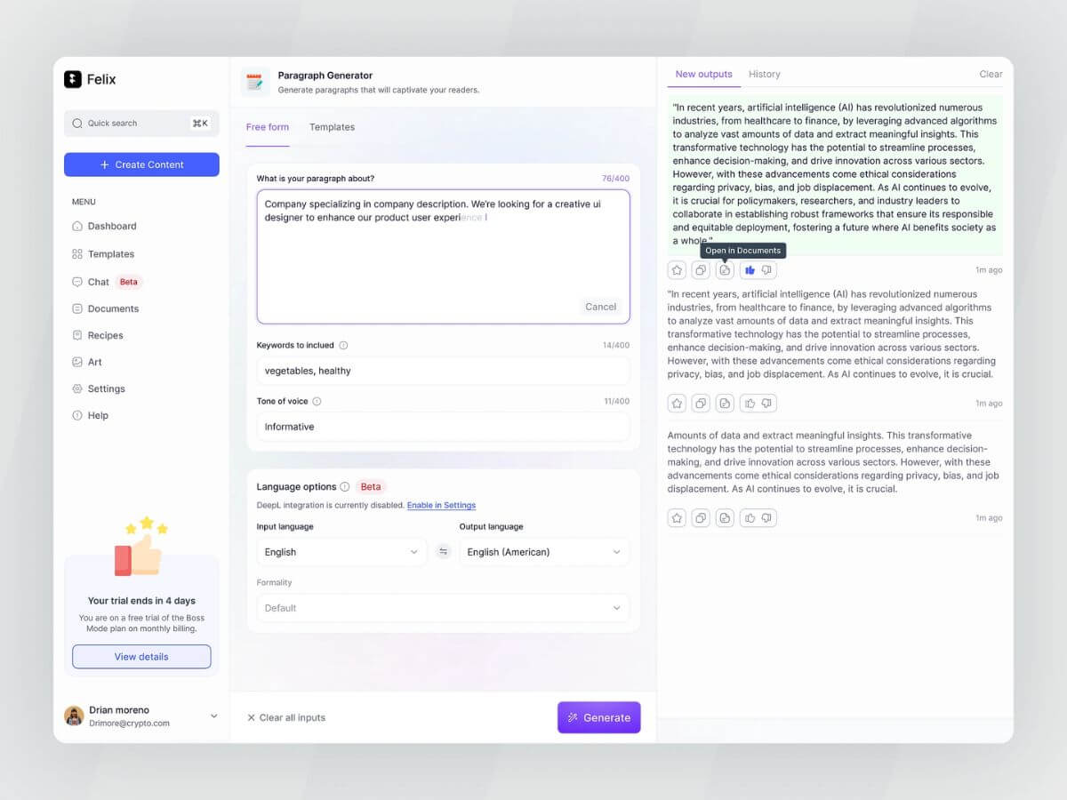 AI generated UX copy & content optimization - ai generated ui ux - Instinct Design Studio